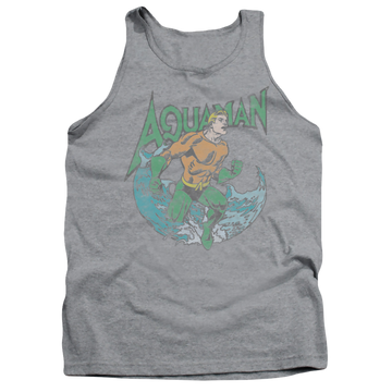 Athletic heather men's tank with Aquaman Marco graphic