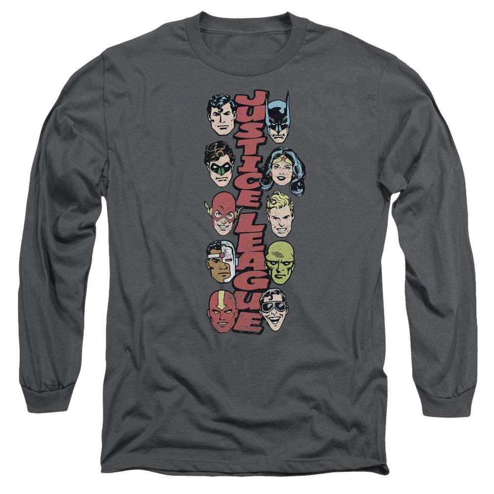 DC Comics Stacked Justice - Men's Long Sleeve T-Shirt Men's Long Sleeve T-Shirt Justice League