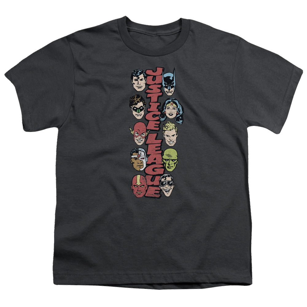 Justice League Stacked Justice - Youth T-Shirt Youth T-Shirt (Ages 8-12) Justice League