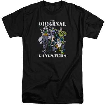 Black men's tall fit t-shirt with DC Comics Original Gangsters graphic