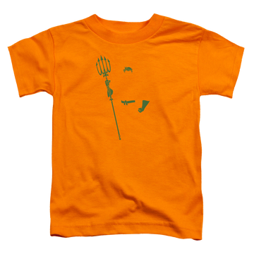 Orange toddler t-shirt with Aquaman Aqua Min graphic