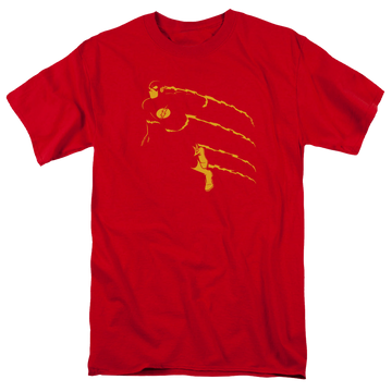 Red men's regular fit t-shirt with Flash Min graphic