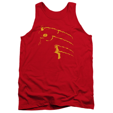 Red men's tank with Flash Min graphic