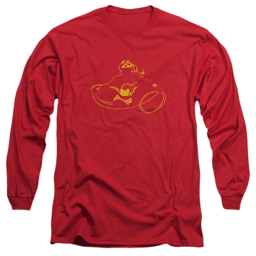 Red men's long sleeve t-shirt with Wonder Woman DC Comics Wonder Min graphic