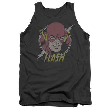 Charcoal men's tank with The Flash Vintage Voltage graphic