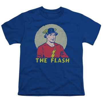 Royal youth t-shirt for ages 8 to 12 with The Flash Faded Circle graphic