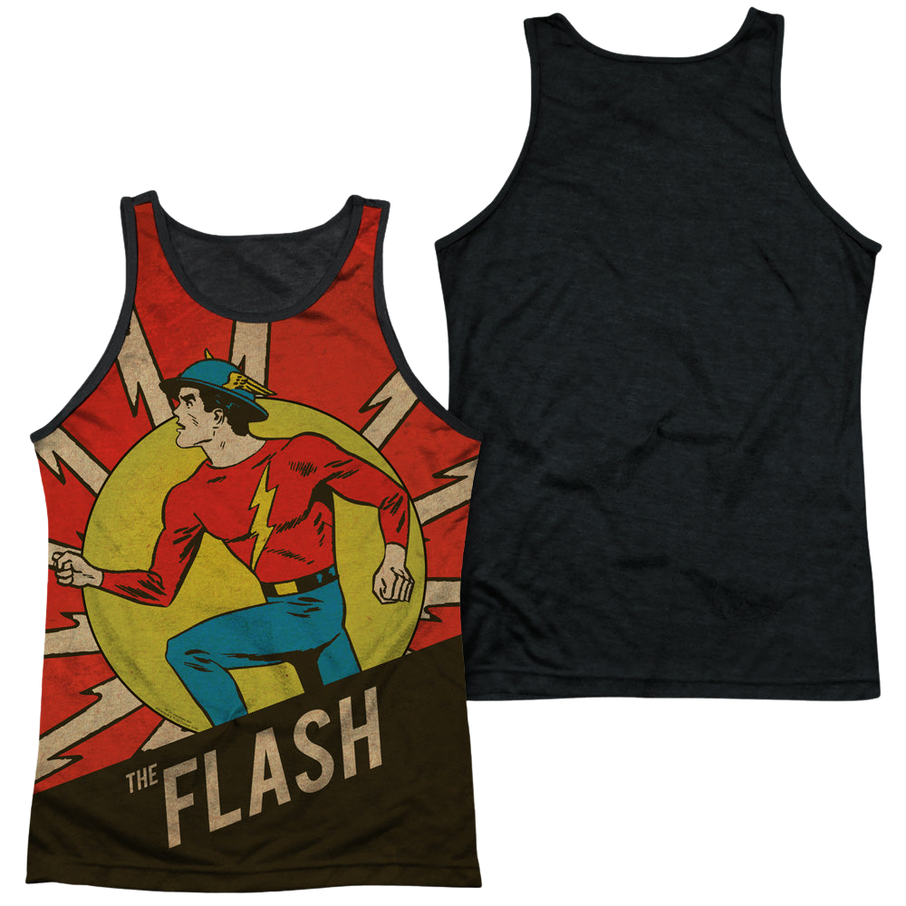 Flash, The Vintage Comic Flash - Men's Black Back Tank Top Men's Black Back Tank The Flash