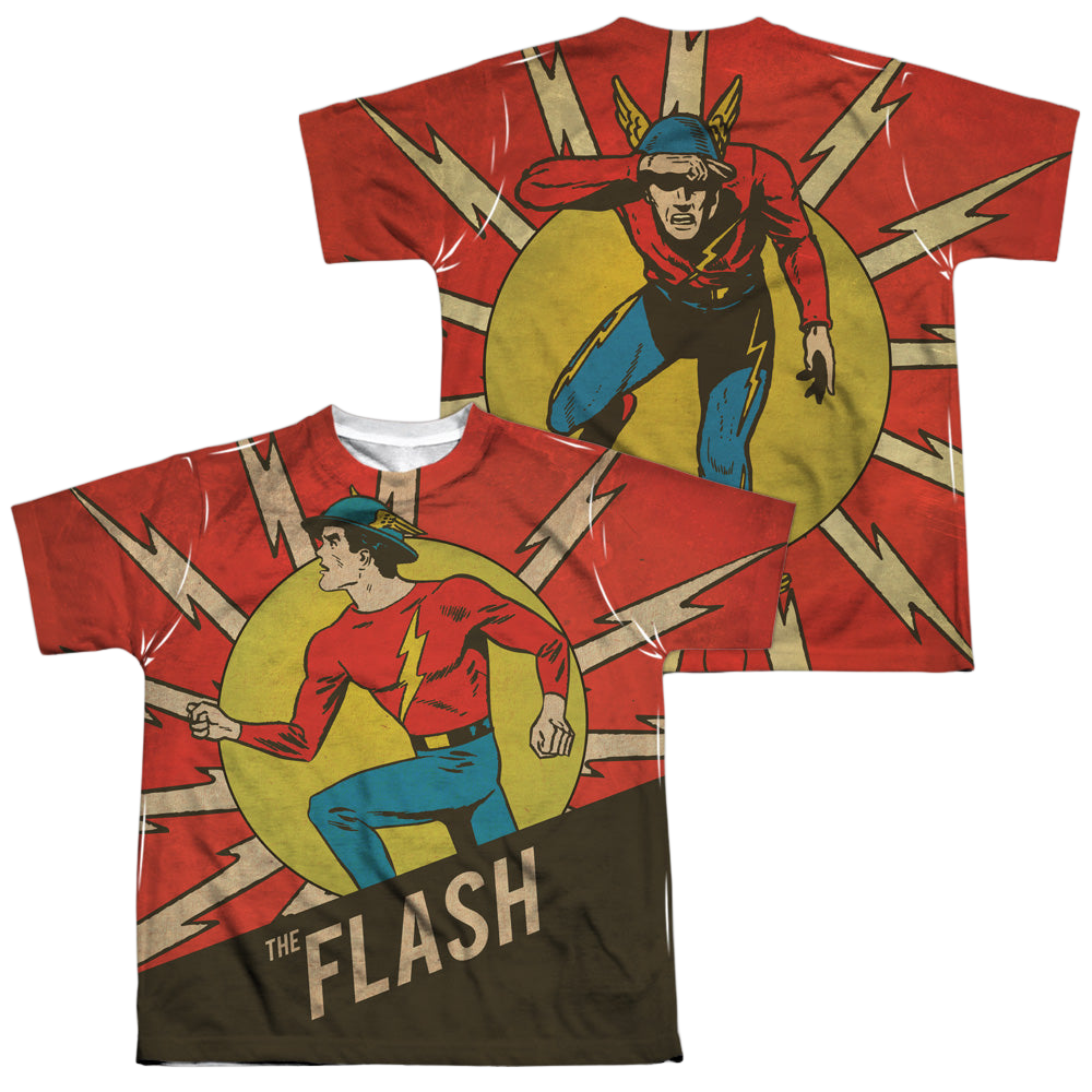 Flash, The Vintage Comic Flash - Youth All-Over Print T-Shirt Youth All-Over Print T-Shirt (Ages 8-12) The Flash