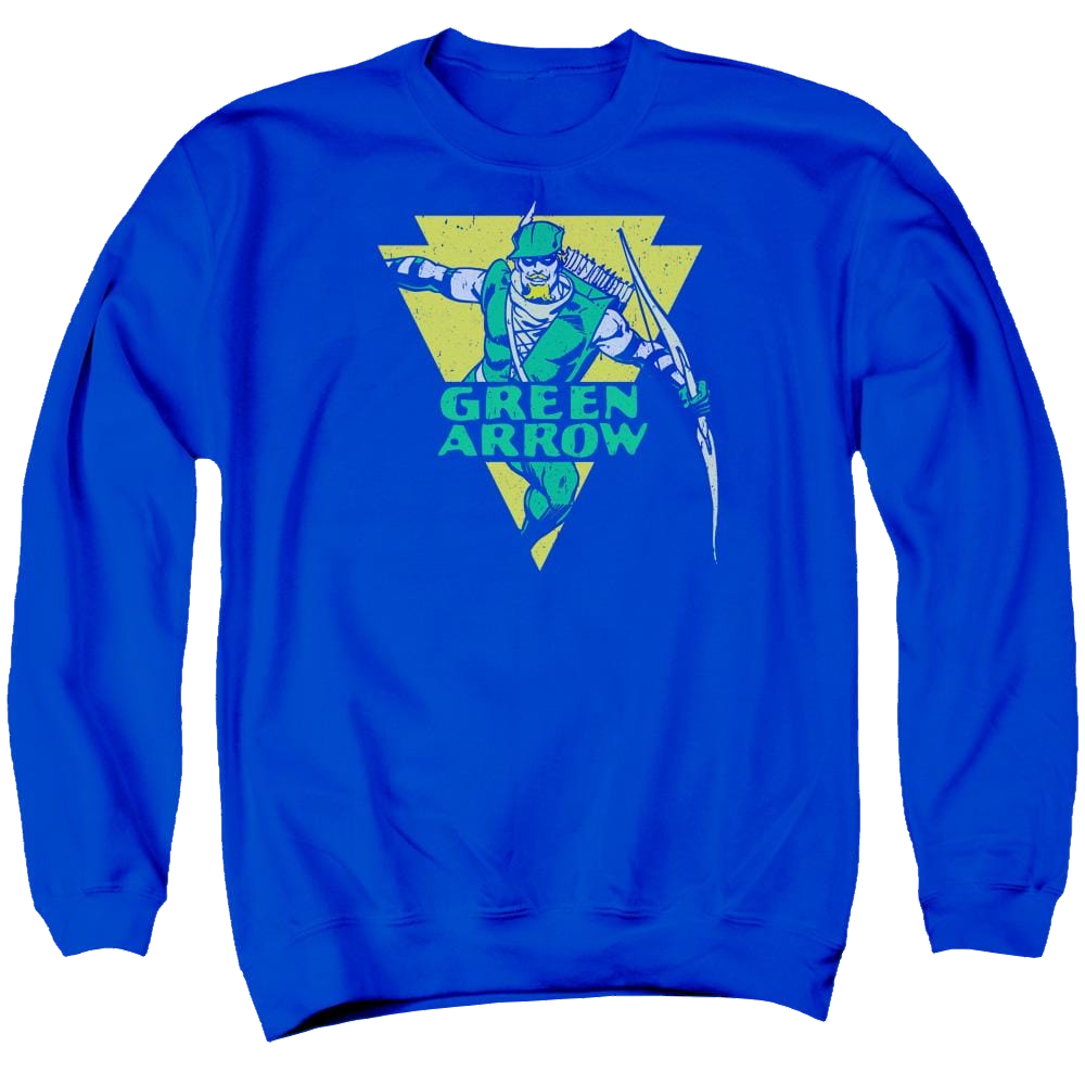 DC Comics Distressed Arrow - Men's Crewneck Sweatshirt Men's Crewneck Sweatshirt Green Arrow