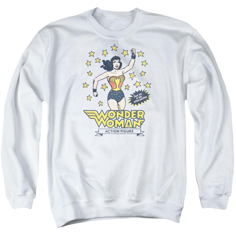 DC Comics Action Figure - Men's Crewneck Sweatshirt Men's Crewneck Sweatshirt Wonder Woman