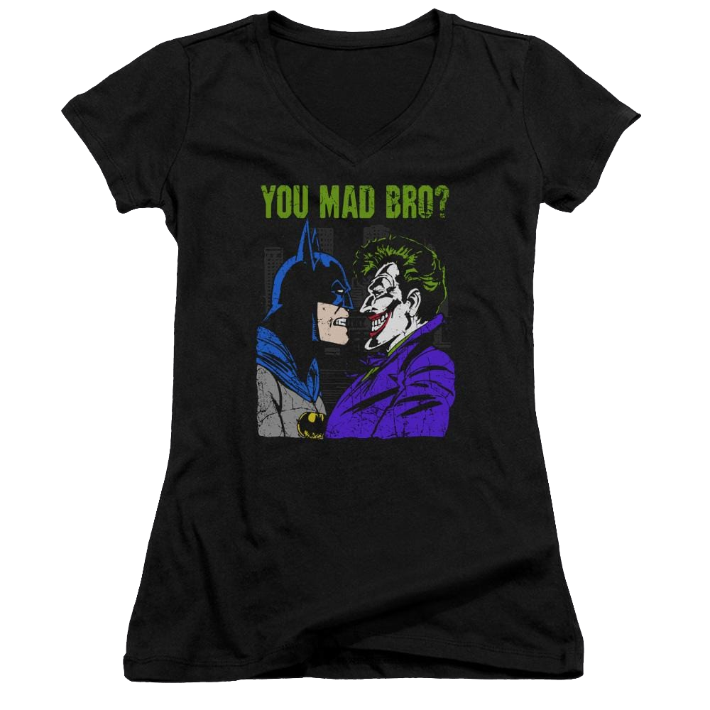 DC Comics Mad Bro - Juniors V-Neck T-Shirt Juniors V-Neck T-Shirt Joker