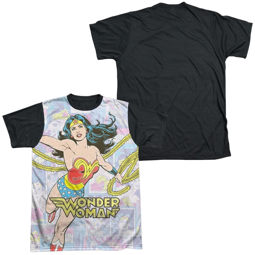 DC Comics Wonder Collage - Men's Black Back T-Shirt Men's Black Back T-Shirt Wonder Woman
