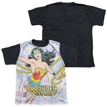 Wonder Woman Wonder Collage - Youth Black Back T-Shirt Youth Black Back T-Shirt (Ages 8-12) Wonder Woman