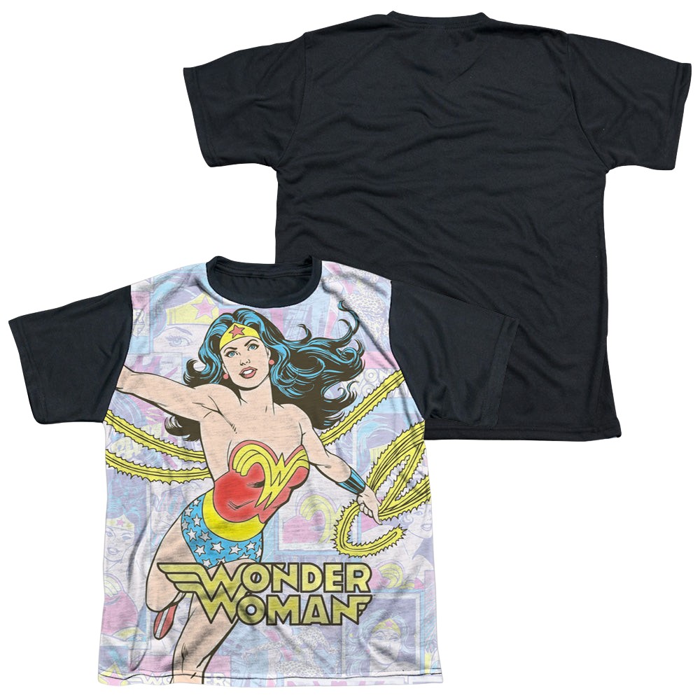 Wonder Woman Wonder Collage - Youth Black Back T-Shirt Youth Black Back T-Shirt (Ages 8-12) Wonder Woman