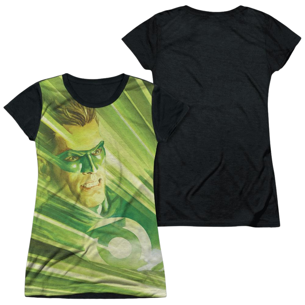 DC Comics Rays Of Light - Juniors Black Back T-Shirt Juniors Black Back T-Shirt Green Lantern