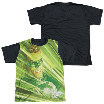 Green Lantern Rays Of Light youth black back t-shirt for ages 8 to 12