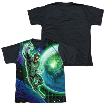 Green Lantern Gl In Space youth black back t-shirt for ages 8 to 12