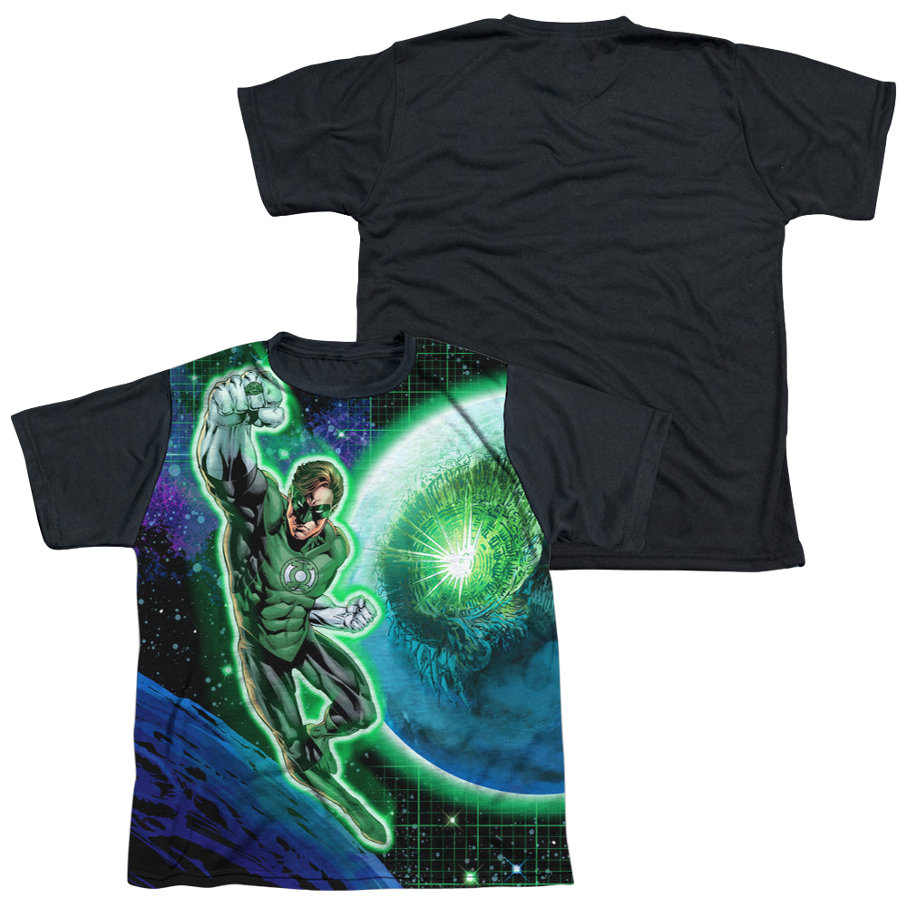 Green Lantern Gl In Space - Youth Black Back T-Shirt Youth Black Back T-Shirt (Ages 8-12) Green Lantern