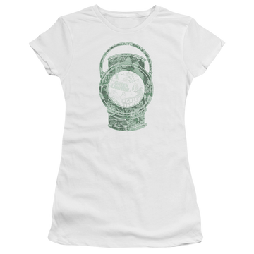 White juniors t-shirt with Green Lantern DC Comics Lantern Cover graphic