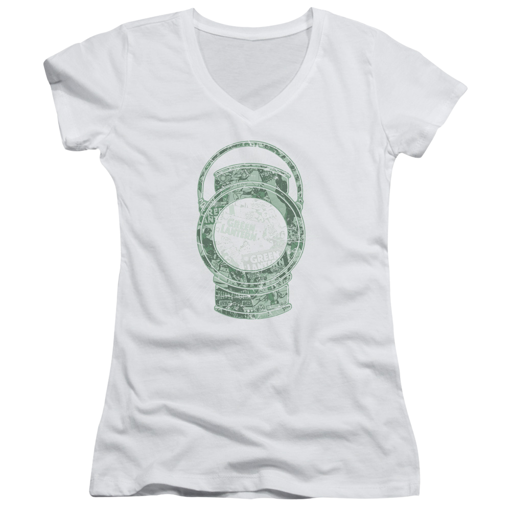DC Comics Lantern Cover - Juniors V-Neck T-Shirt Juniors V-Neck T-Shirt Green Lantern