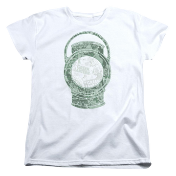 White women's t-shirt with Green Lantern DC Comics Lantern Cover graphic