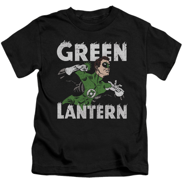 Black kid's t-shirt for ages 4 to 7 with Green Lantern Hal Power graphic