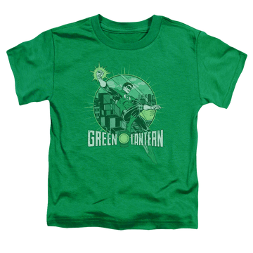 Kelly green toddler t-shirt with Green Lantern City Power graphic