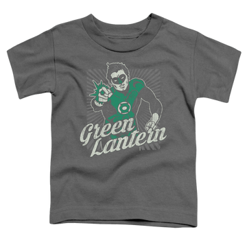 Charcoal kid's t-shirt for ages 4 to 7 with Green Lantern Ring Rays graphic