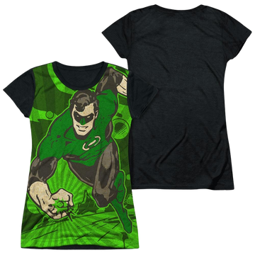 DC Comics Radiant Power - Juniors Black Back T-Shirt Juniors Black Back T-Shirt Green Lantern