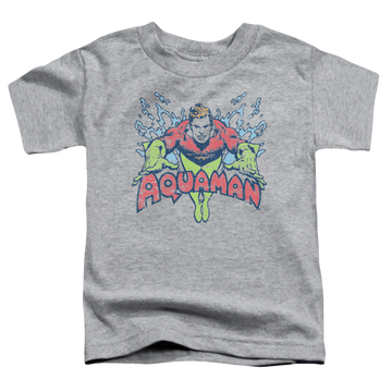 Athletic heather toddler t-shirt with Aquaman Splish Splash graphic