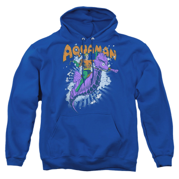 Royal pullover hoodie with Aquaman Ride Free graphic