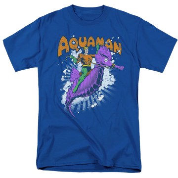 Royal men's regular fit t-shirt with Aquaman Ride Free graphic