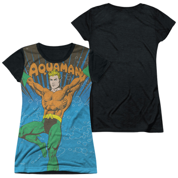 Aquaman Underwater Sub juniors black back t-shirt