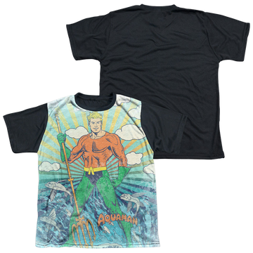 Aquaman Sonar youth black back t-shirt for ages 8 to 12