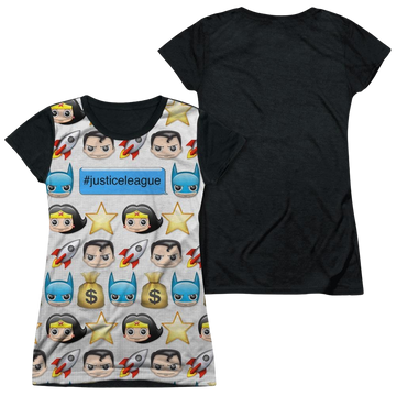 DC Comics Hashtag - Juniors Black Back T-Shirt Juniors Black Back T-Shirt Justice League
