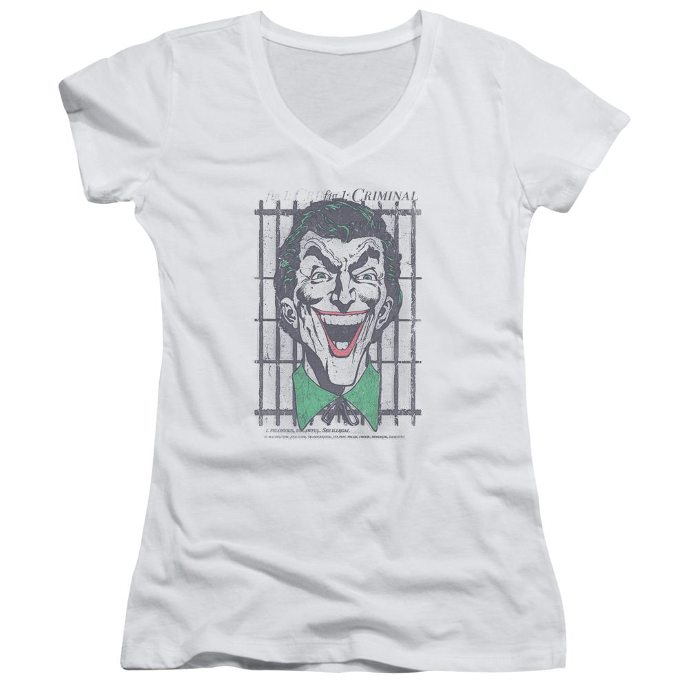 DC Comics Criminal - Juniors V-Neck T-Shirt Juniors V-Neck T-Shirt Joker