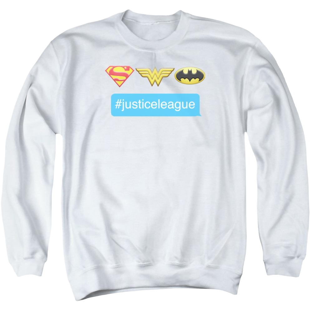 DC Comics Hashtag Jla - Men's Crewneck Sweatshirt Men's Crewneck Sweatshirt Justice League