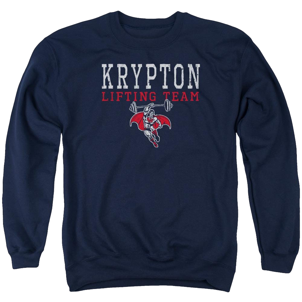 DC Comics Krpton Lifting - Men's Crewneck Sweatshirt Men's Crewneck Sweatshirt Superman