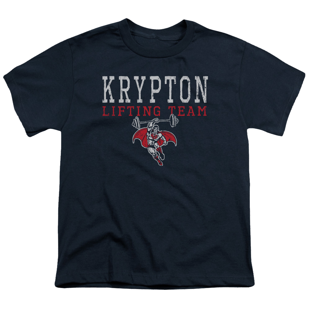 Superman Krpton Lifting - Youth T-Shirt Youth T-Shirt (Ages 8-12) Superman