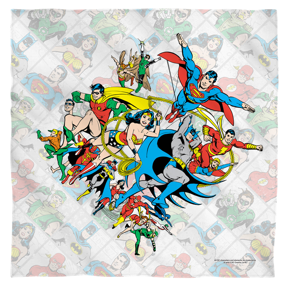 Justice League Classic Squares - Bandana Bandanas Justice League