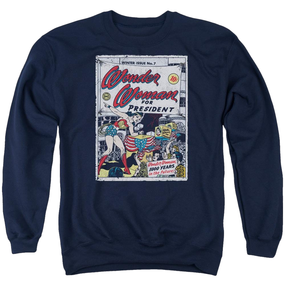 DC Comics Ww For President - Men's Crewneck Sweatshirt Men's Crewneck Sweatshirt Wonder Woman