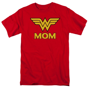 Red men's regular fit t-shirt with Wonder Woman DC Comics Wonder Mom graphic