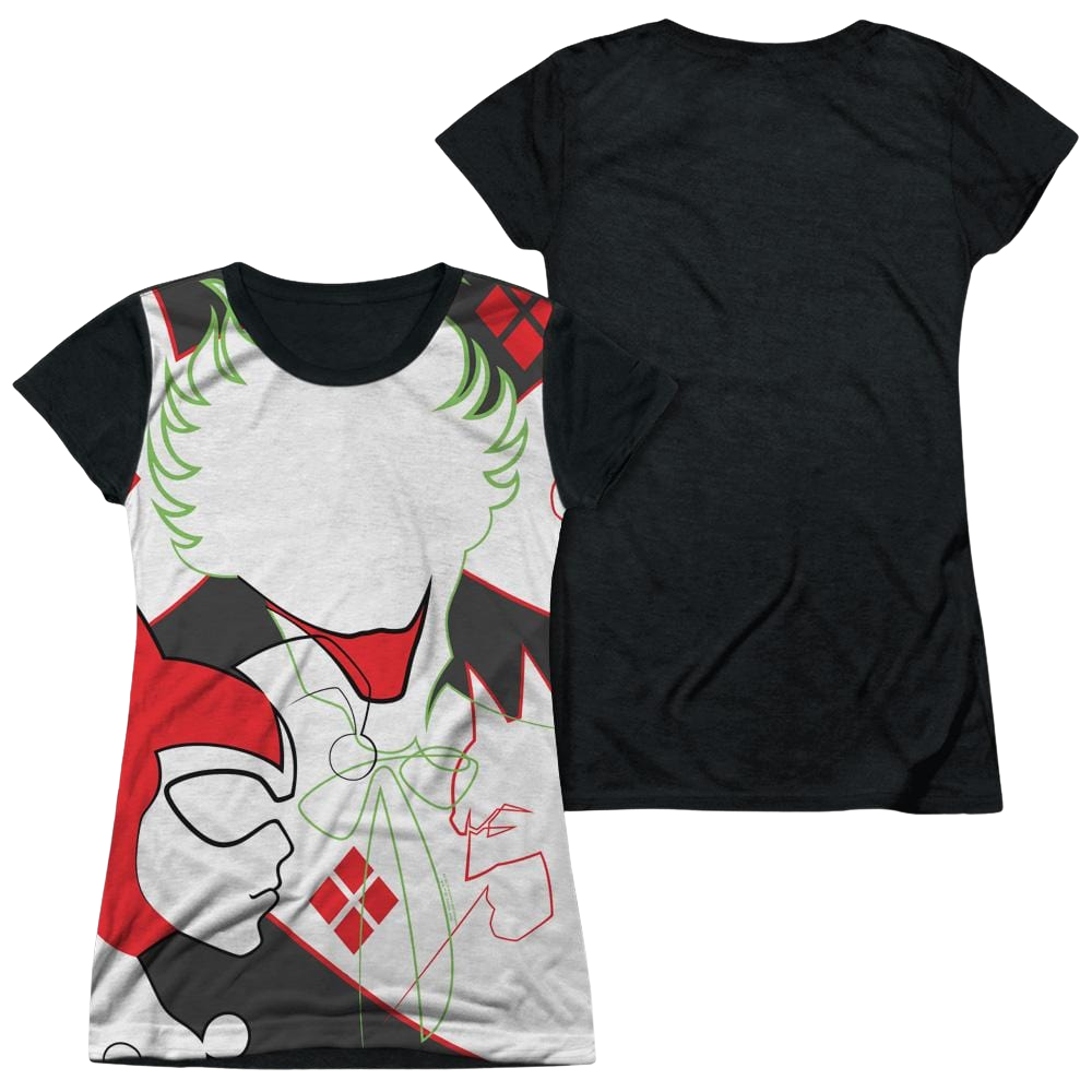 DC Comics Joker/harley Inline - Juniors Black Back T-Shirt Juniors Black Back T-Shirt Batman