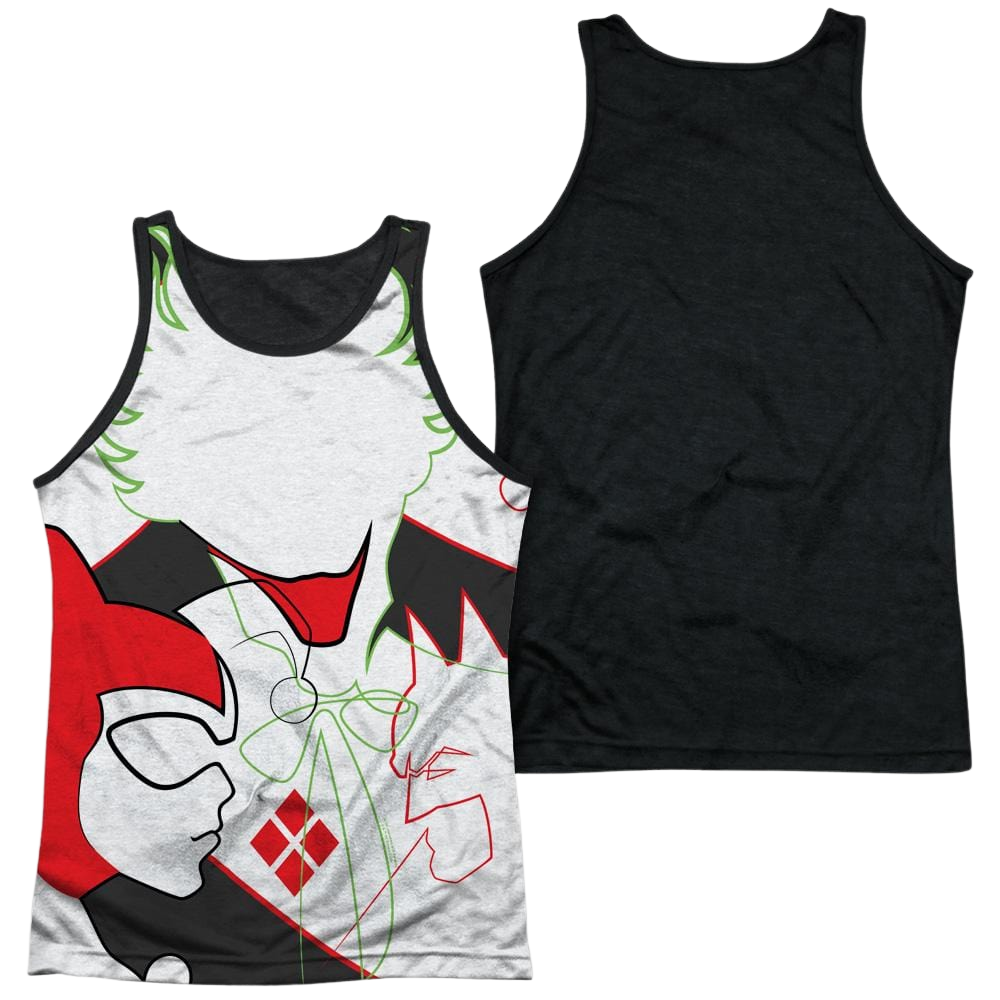 DC Comics Joker/harley Inline Men's Black Back Tank Men's Black Back Tank Batman
