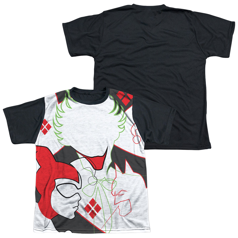 DC Batman Joker/Harley Inline - Youth Black Back T-Shirt Youth Black Back T-Shirt (Ages 8-12) Batman