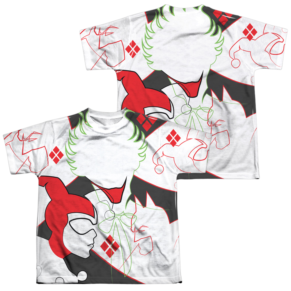DC Batman Joker/Harley Inline (Front/Back Print) - Youth All-Over Print T-Shirt Youth All-Over Print T-Shirt (Ages 8-12) Batman