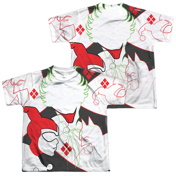 DC Batman Joker/Harley Inline (Front/Back Print) - Youth All-Over Print T-Shirt Youth All-Over Print T-Shirt (Ages 8-12) Batman
