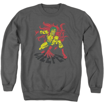 Charcoal men's crewneck sweatshirt with DC Comics Creeper graphic