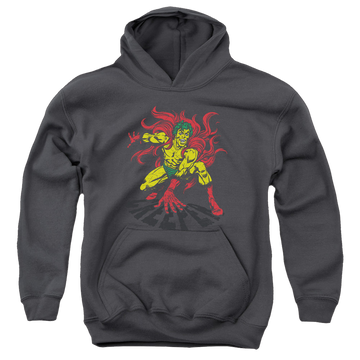 Charcoal youth hoodie for ages 8 to 12 with DC Comics More DC Characters Creeper graphic