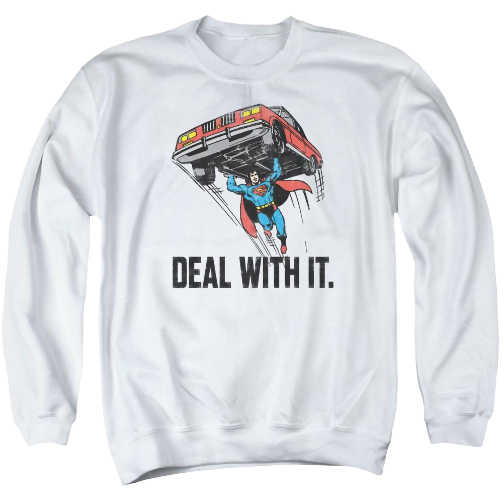 DC Comics Deal With It - Men's Crewneck Sweatshirt Men's Crewneck Sweatshirt Superman